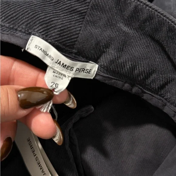 NEWWith TagsJames Perse Split-hem Corduroy Skinny Pants Size 26 Black